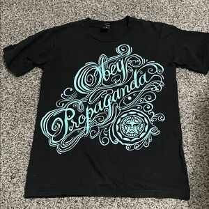 Obey Black Tee Obey Propaganda Short Sleeve Skater Emo Size Small